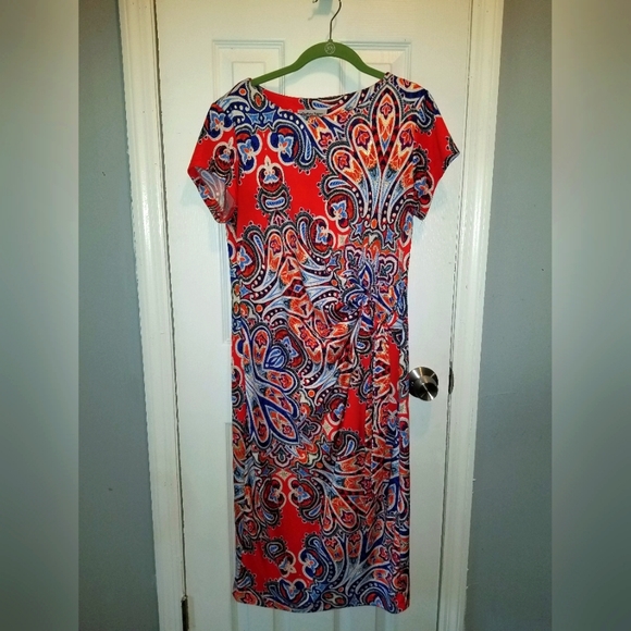 Shelby & Palmer multi color short sleeve dress - Picture 1 of 6